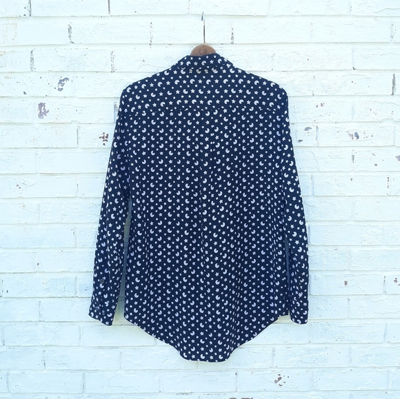 Equipment Shirt Silk Button Down Moon Star - Picture 9 of 12